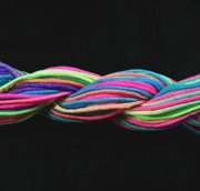 Knyttesnor - Nylonsnor. Neon multifarve. 24 meter. 1 mm